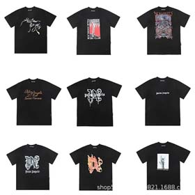 Palm Angels Summer new letter pure cotton couple loose short-sleeved T-shirt-1912  